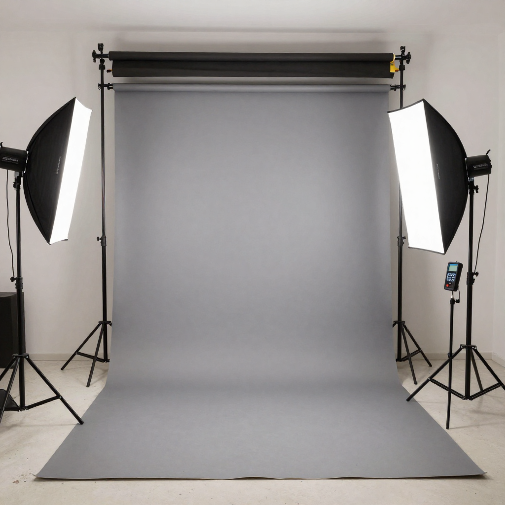 Photography students learning in professional studio environment